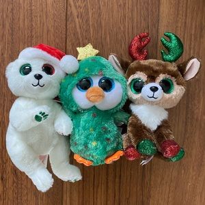 Beanie Boos Christmas theme edition set of 3 plush’s